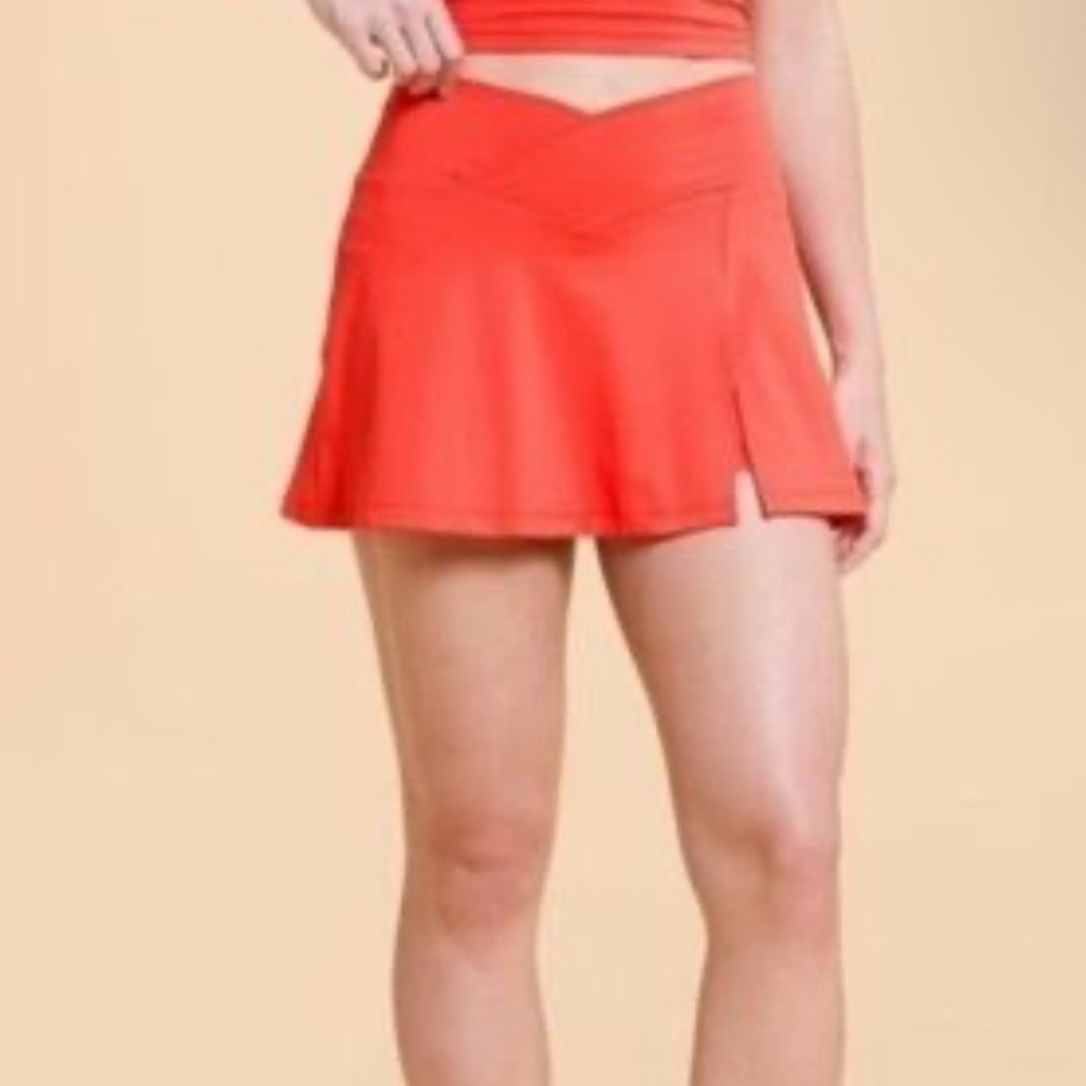 Blogilates Crisscross  slit spicy orange  tennis pickle ball Skort Large  NWT